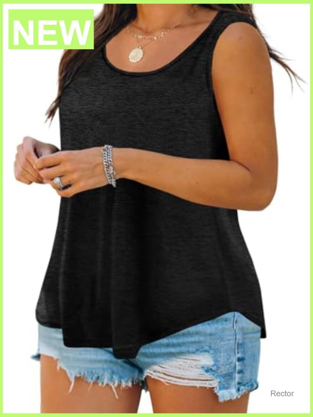 Plus Size Sleeveless Scoop Neck Tank Top Loose Fit Summer Tee - Picture 2 of 7